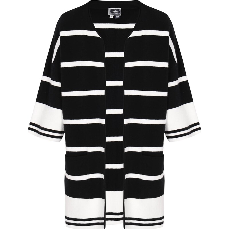 DreiMaster Maritim Kardigán čierna / biela 66142857