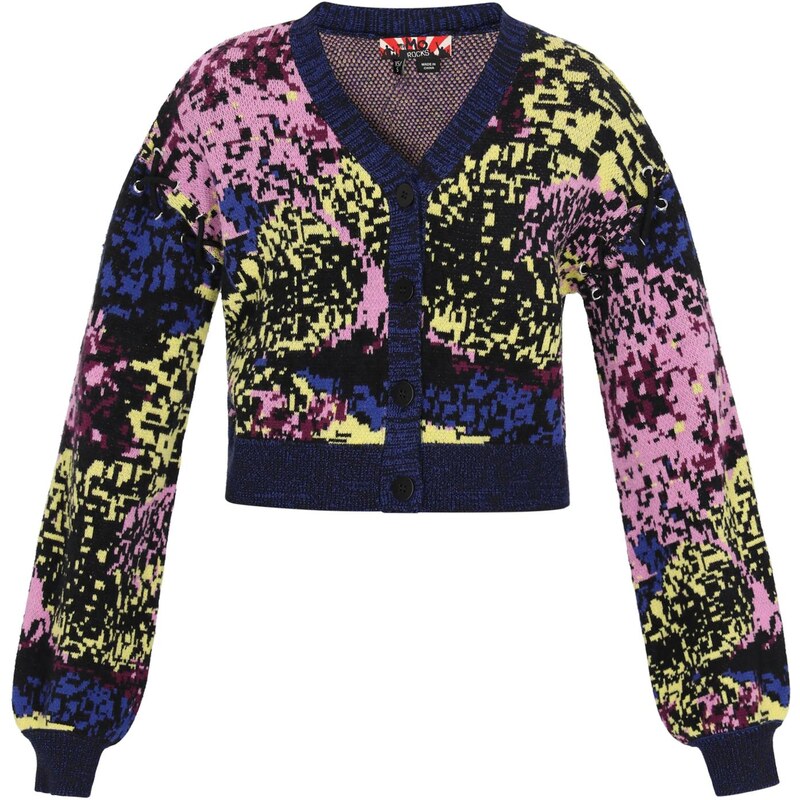 myMo ROCKS Kardigán tmavomodrá / trávovo zelená / ružová / čierna 66142890