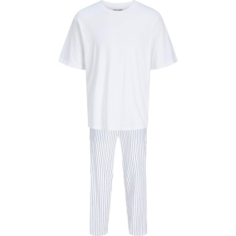 JACK & JONES Dlhé pyžamo JACFlorence modrá / biela 66142918