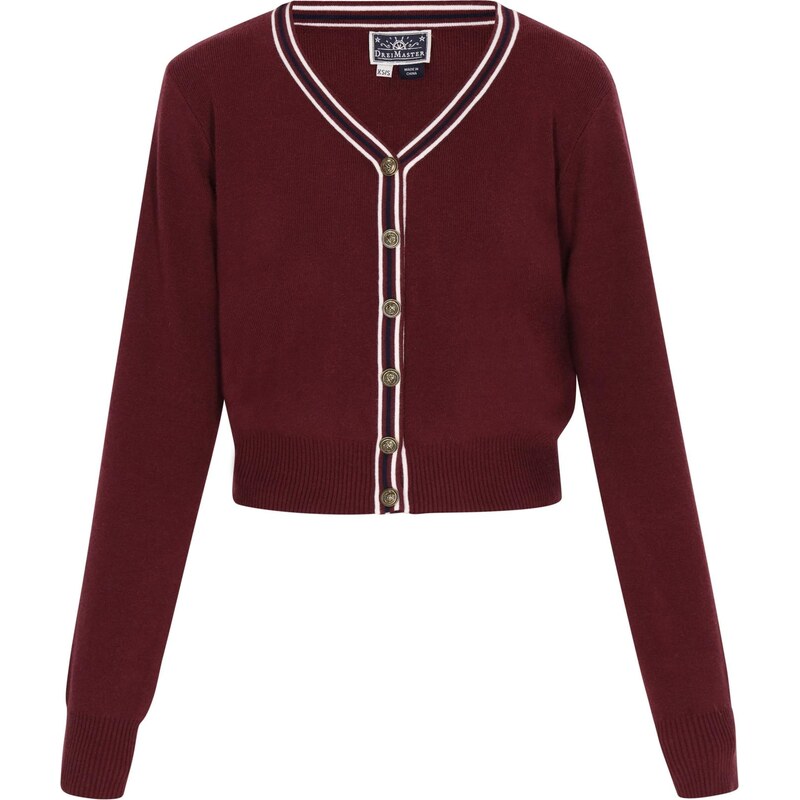 DreiMaster Maritim Kardigán tmavočervená / biela 66143019