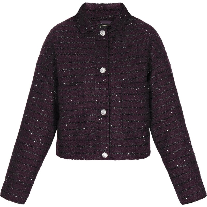 faina Prechodná bunda baklažánová / čierna / strieborná 66143138