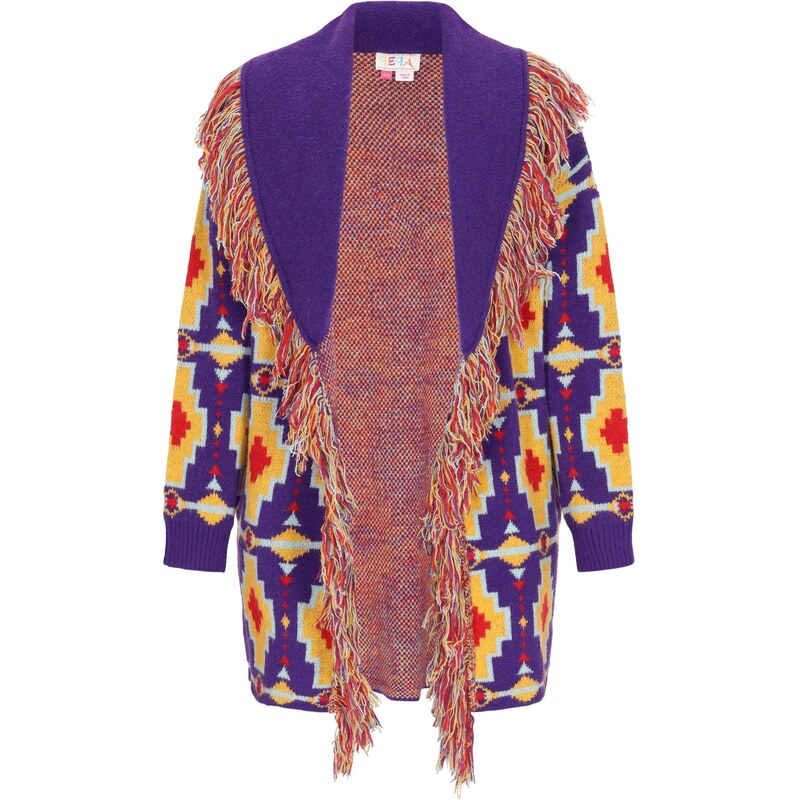 IZIA Kardigán svetlomodrá / žltá / fialová / oranžovo červená 66143405