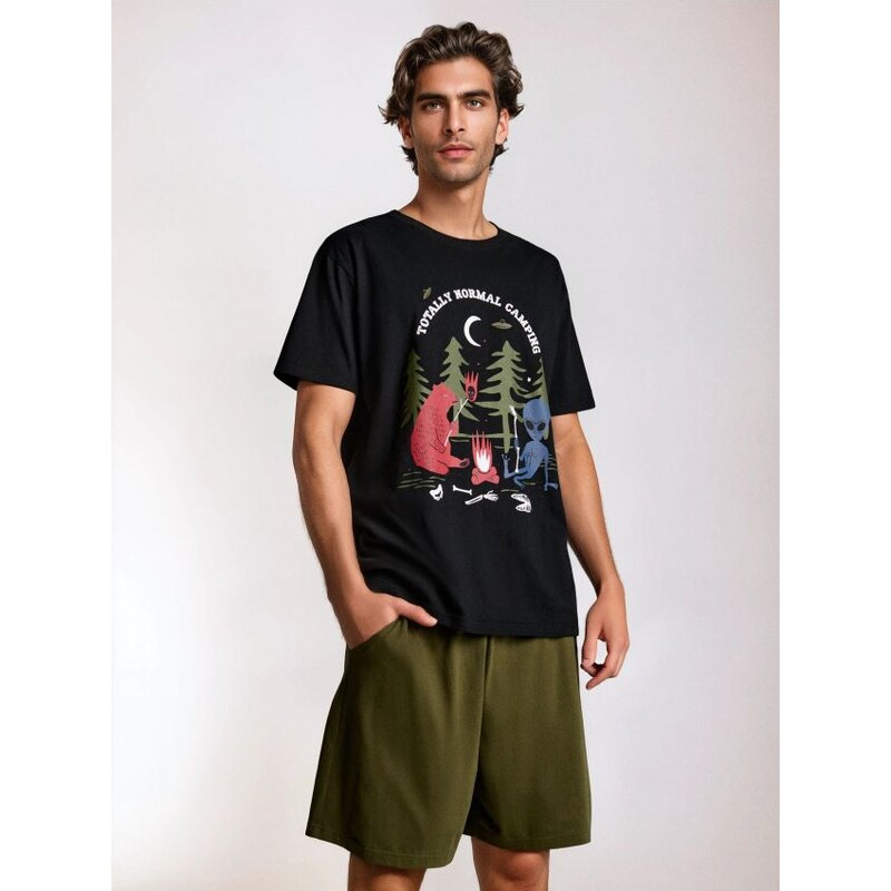 Sinsay - Bavlnené pyžamo s potlačou a vreckami - viacfarebná 66139316