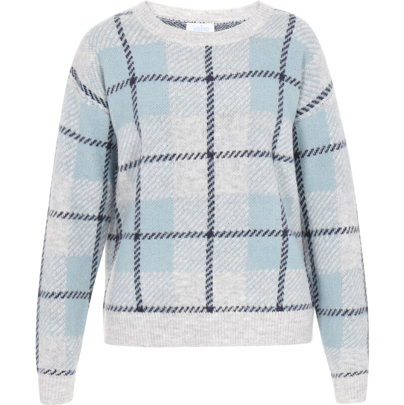 usha BLUE LABEL Sveter námornícka modrá / svetlomodrá / svetlosivá 66143496