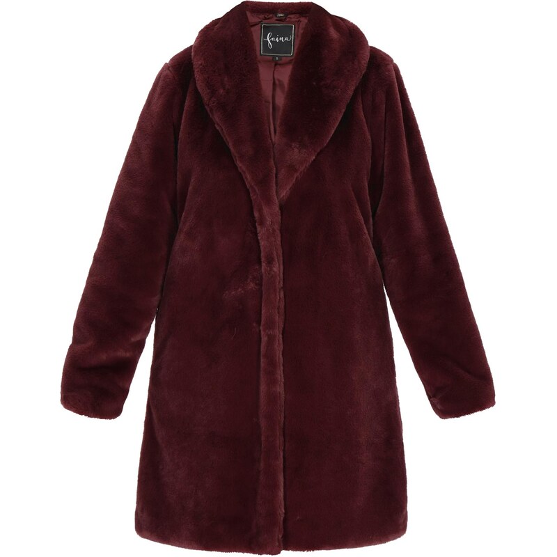 faina Zimný kabát Fashion Look burgundská 66143673