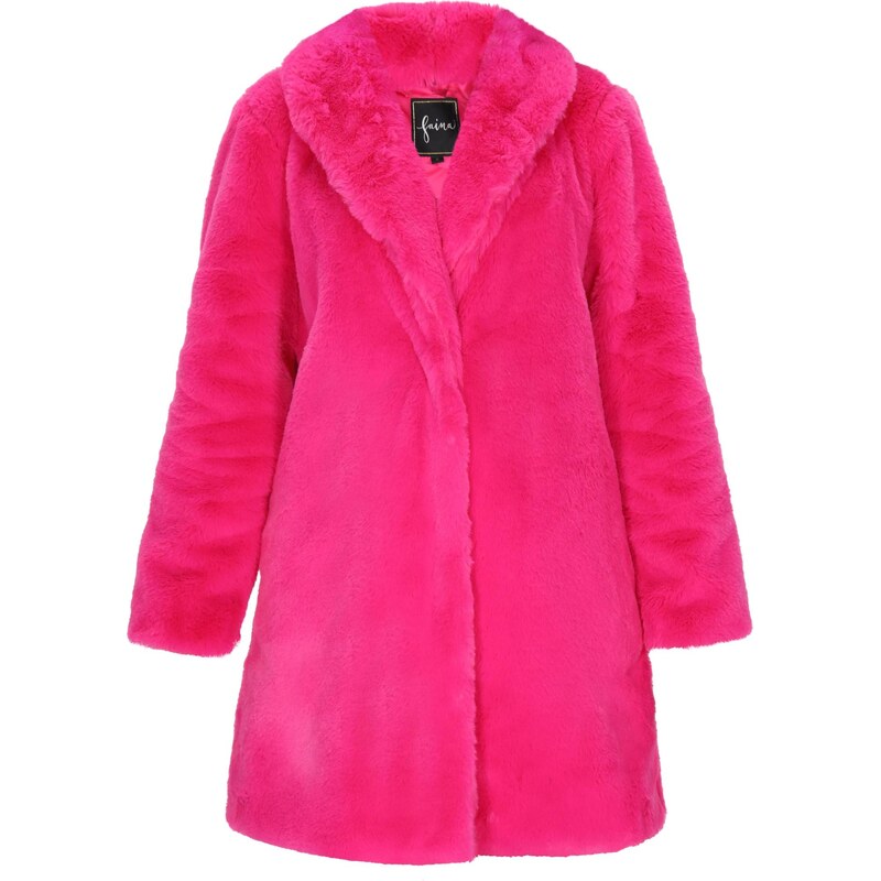 faina Zimný kabát Fashion Look tmavoružová 66144578