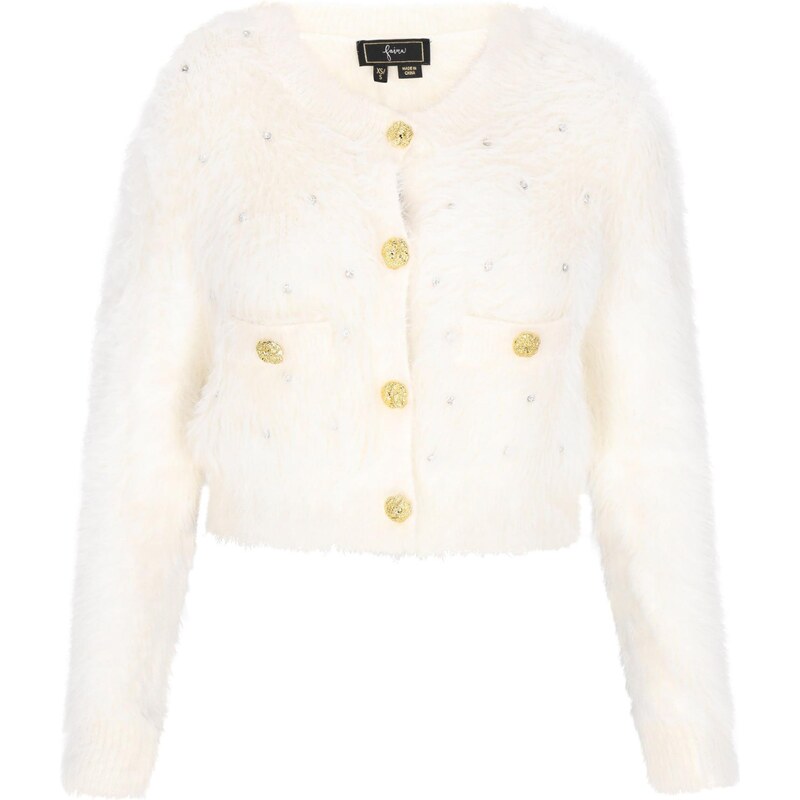 faina Kardigán Fashion Look šedobiela 66144886