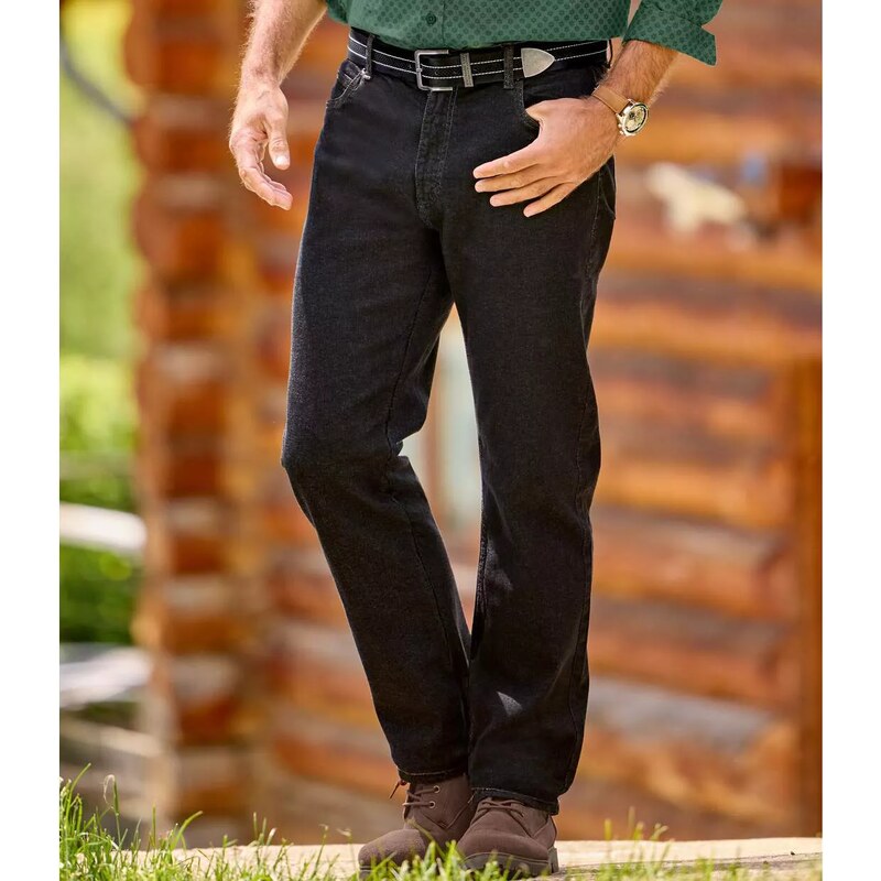 Rovné rifle s poloelastickým pásom Atlas For Men Čierna 65474730