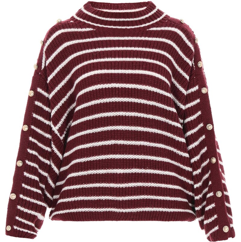 DreiMaster Maritim Sveter Maritim tmavočervená / biela 66145449