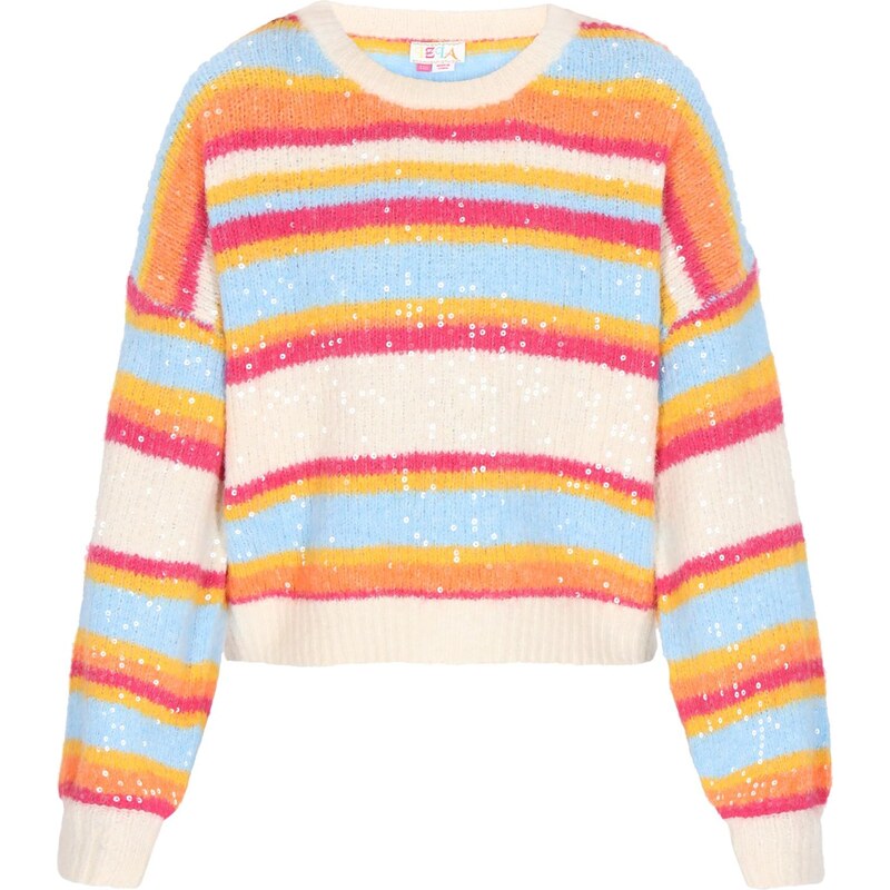 IZIA Sveter tyrkysová / koralová / červená / šedobiela 66145484