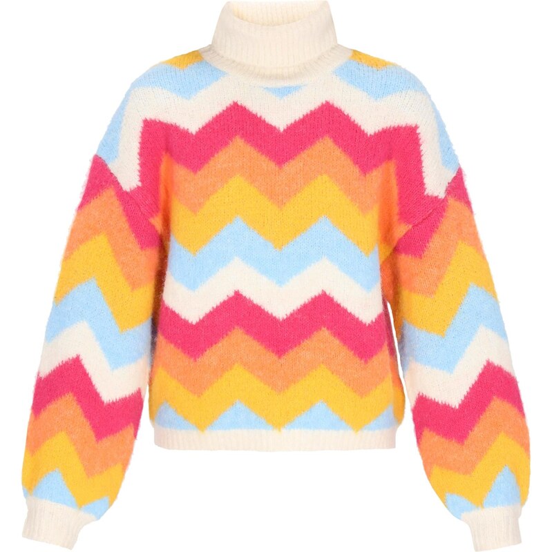 IZIA Sveter mätová / oranžová / ružová / šedobiela 66145487