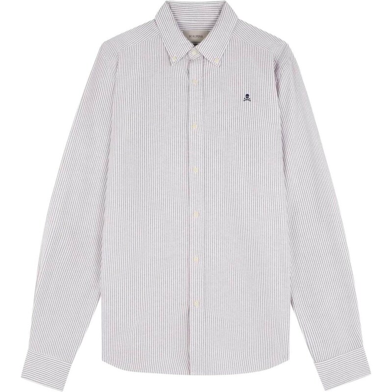 Scalpers Košeľa New Oxford burgundská / biela 66145889