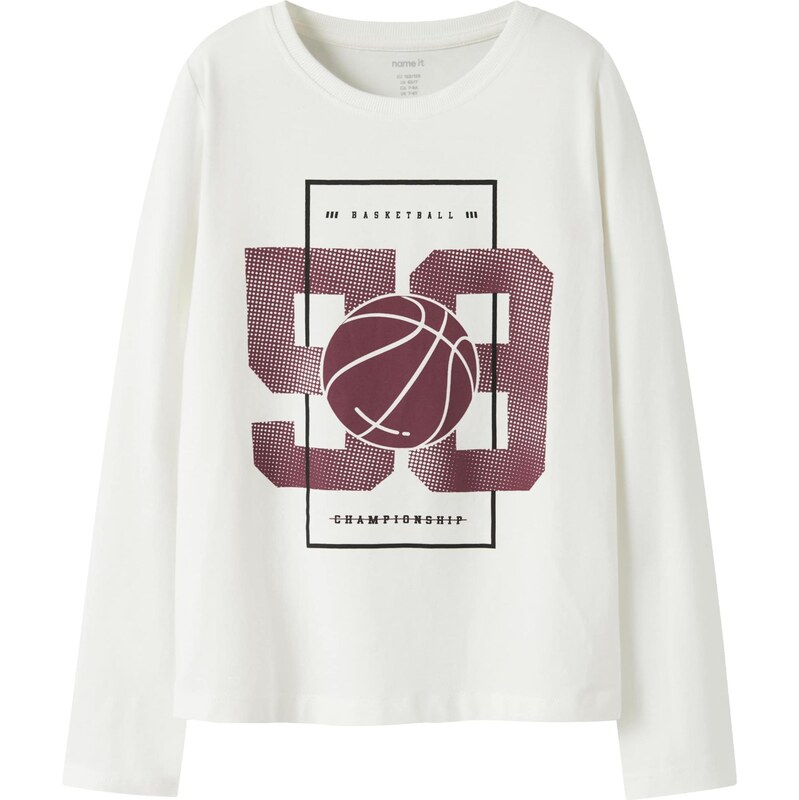 NAME IT Tričko NKMVUX burgundská / čierna / biela 66146199