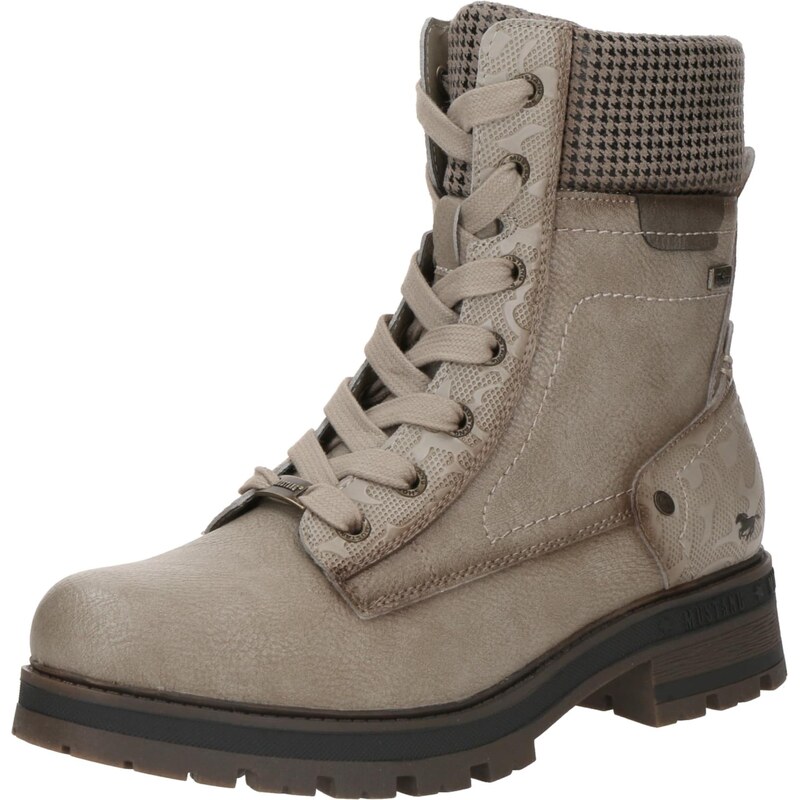 MUSTANG Šnurovacie členkové čižmy béžová / hnedá / čierna 66147016