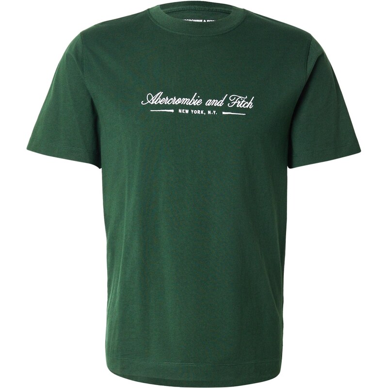 Abercrombie & Fitch Tričko tmavozelená / biela 66147173