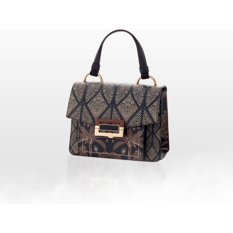 CROMIA MISS ROYAL kožená kabelka – mandľová-hnedá-zlatá 65768752