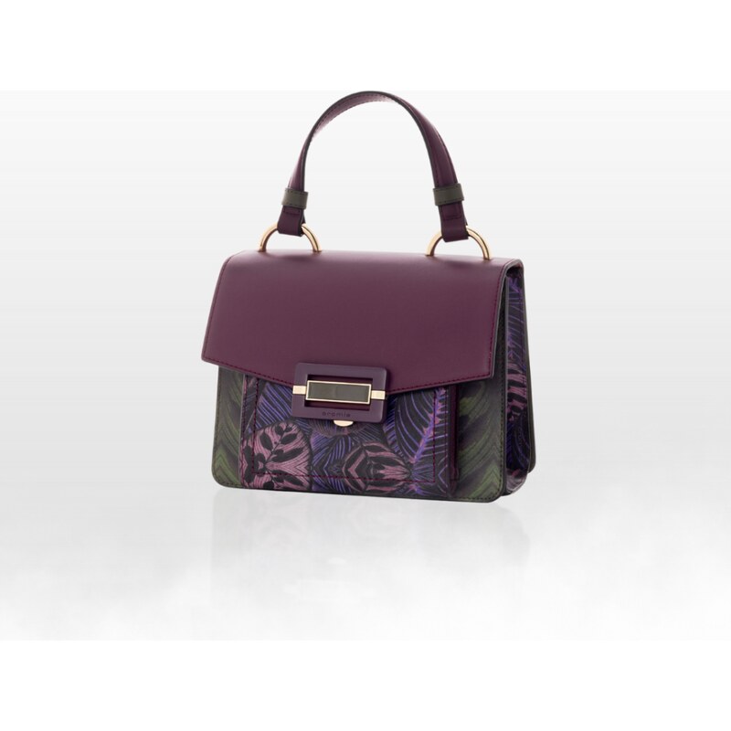 CROMIA MISS SECRET kožená kabelka – zelená-bordová-fialová, botanický 65768751