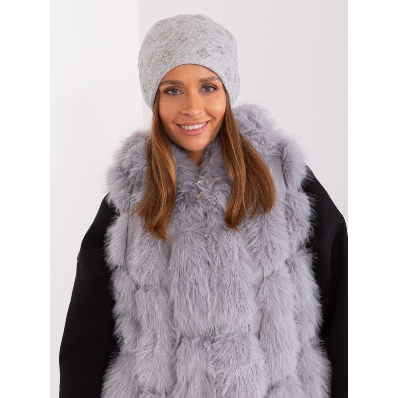 ITALY MODA Sivá vzorovaná čiapka -AT-SK-2325.86-grey 57953569