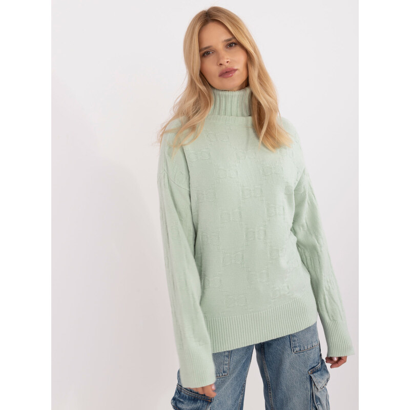 ITALY MODA Pistáciový rolák so vzormi AT-SW-2342-1.35-pistacio 57956122