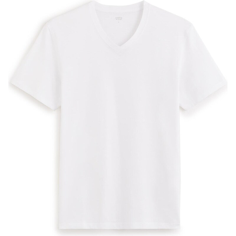 Biele pánske basic tričko Celio Debasev 50568775