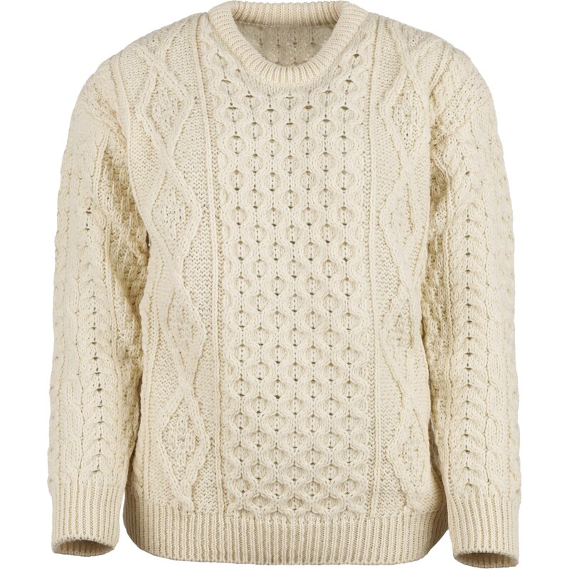 Vlnka Dámsky vlnený sveter s okrúhlym výstrihom prírodná veľkosti 66153335