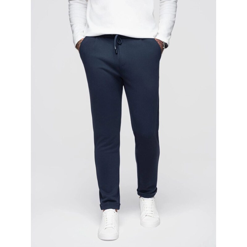 Ombre Clothing Elegantné pánske teplákové nohavice modré V1 OM-PACP 66152952