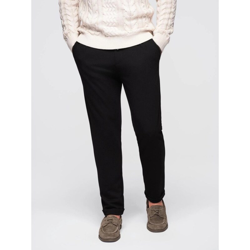 Ombre Clothing Elegantné pánske teplákové nohavice čierne V2 OM-PACP 66152953