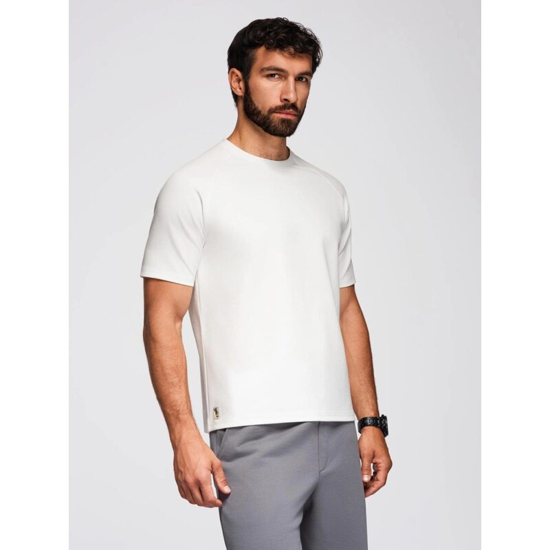 Ombre Clothing Basic biele tričko s krátkym rukávom V1 TSCT-0240 66152962