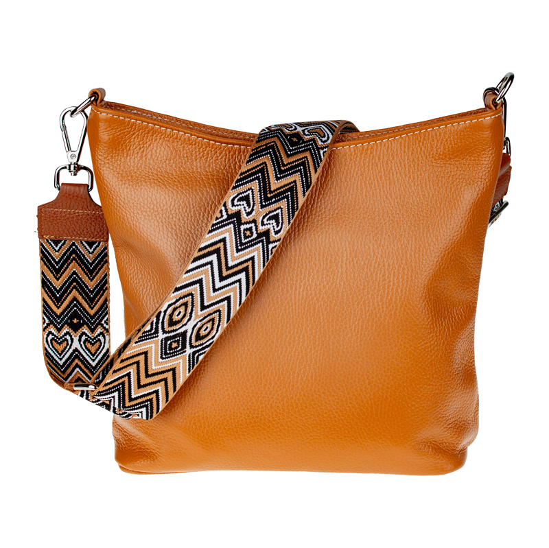 Camel kožená talianska crossbody kabelka Amalia Camel I NovaKabelka.sk 66153533