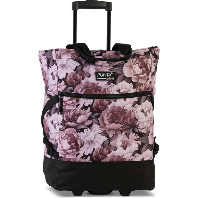 Punta Nákupní taška na kolečkách Print - čierna/azalka 66153626