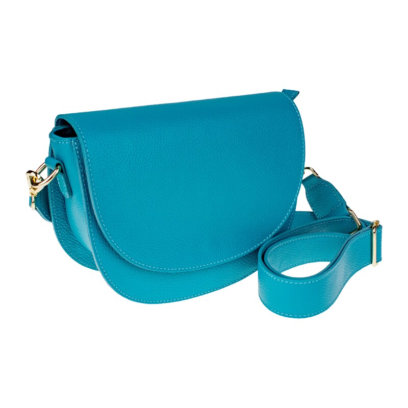 Modrá kožená talianska crossbody kabelka Ramona Smeraldo NovaKabelka 66155025