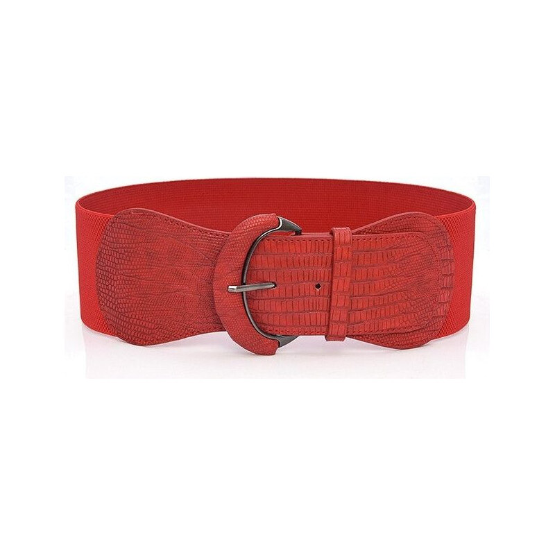 Lifestyle Dámsky strečový široký opasok Kroko Červený 65225847