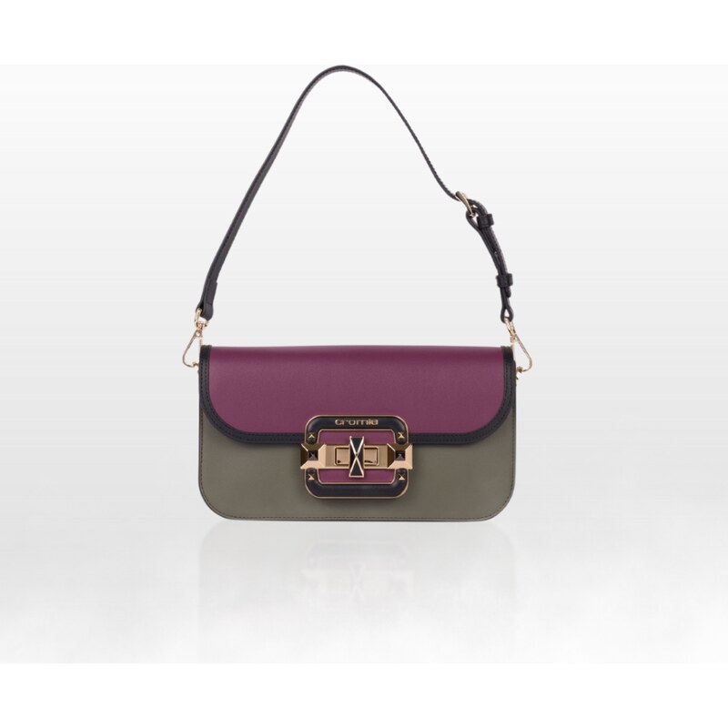 CROMIA IT JEWEL kožená baguette kabelka – bordovo-olivová 66077330