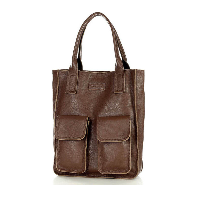 MARCO MAZZINI Tmavohnedá shopper bag s vreckami (s131v) 34549619