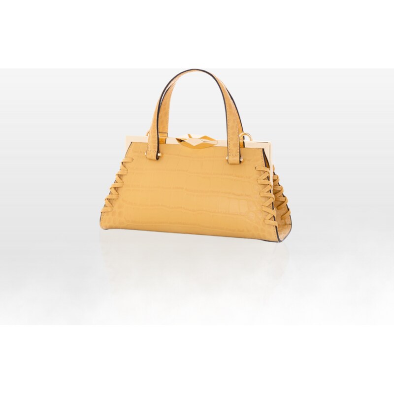 CROMIA LUCREZIA kožená kabelka – horčicovo-žltá 65798298