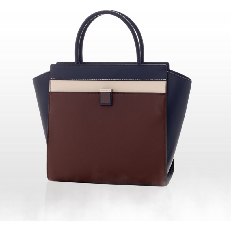 CROMIA ELITE kožená kabelka – tmavomodrá-hnedá 65782755