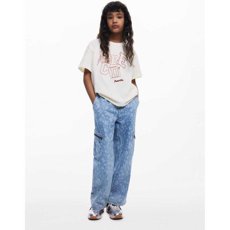 Desigual Tričko tmavočervená / biela 66163464