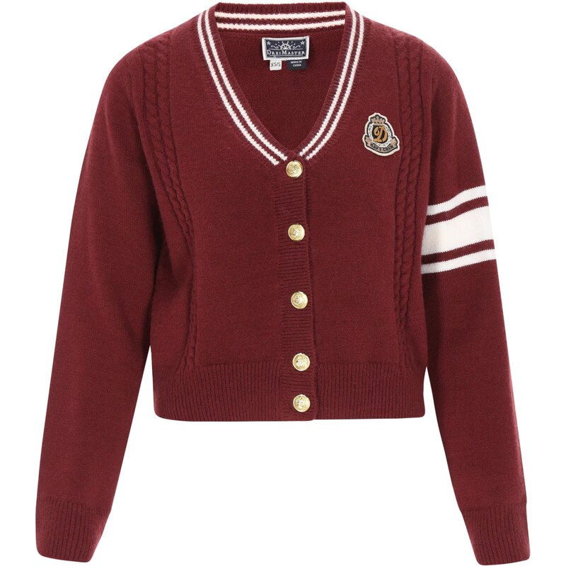 DreiMaster Maritim Kardigán tmavočervená / biela 66163515