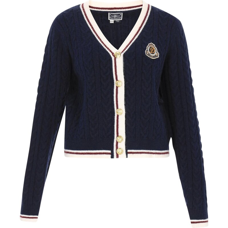 DreiMaster Maritim Kardigán tmavomodrá / hnedá / biela 66163527