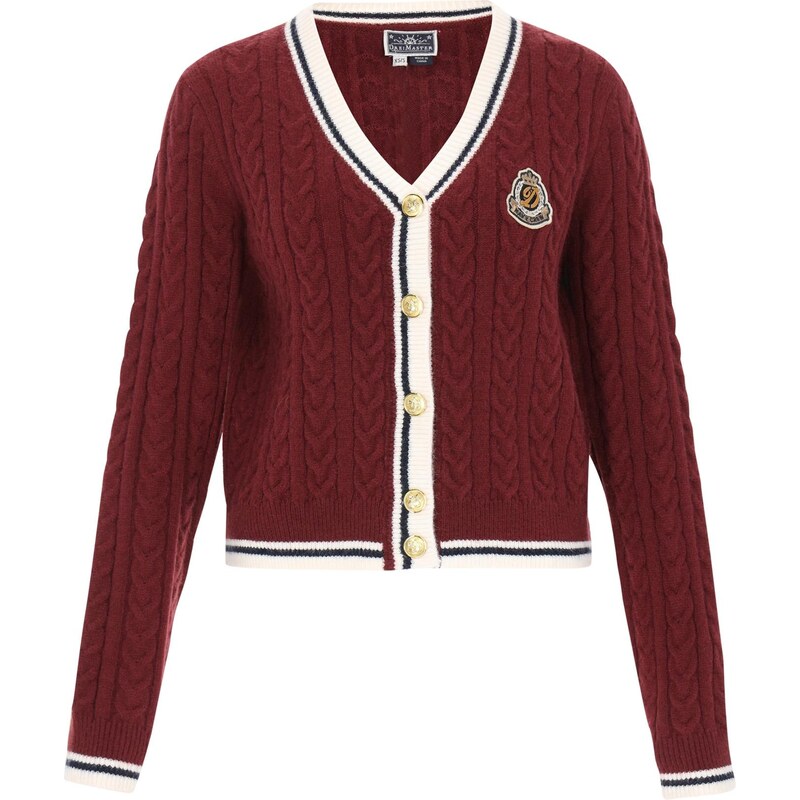 DreiMaster Maritim Kardigán béžová / tmavočervená / čierna 66163532