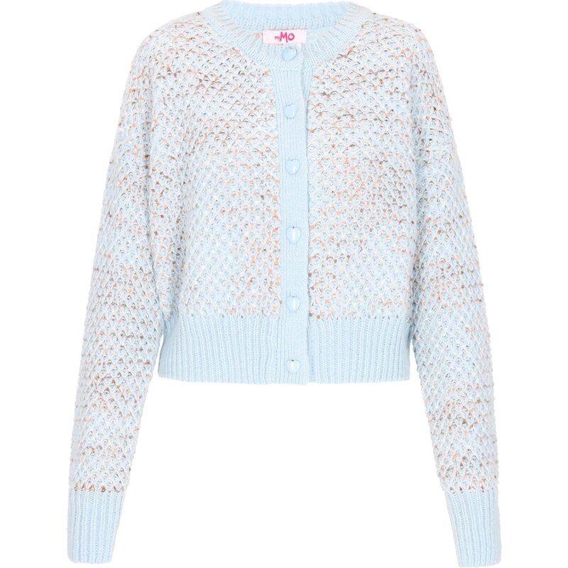 MYMO Kardigán pastelovo modrá / svetlooranžová 66163555
