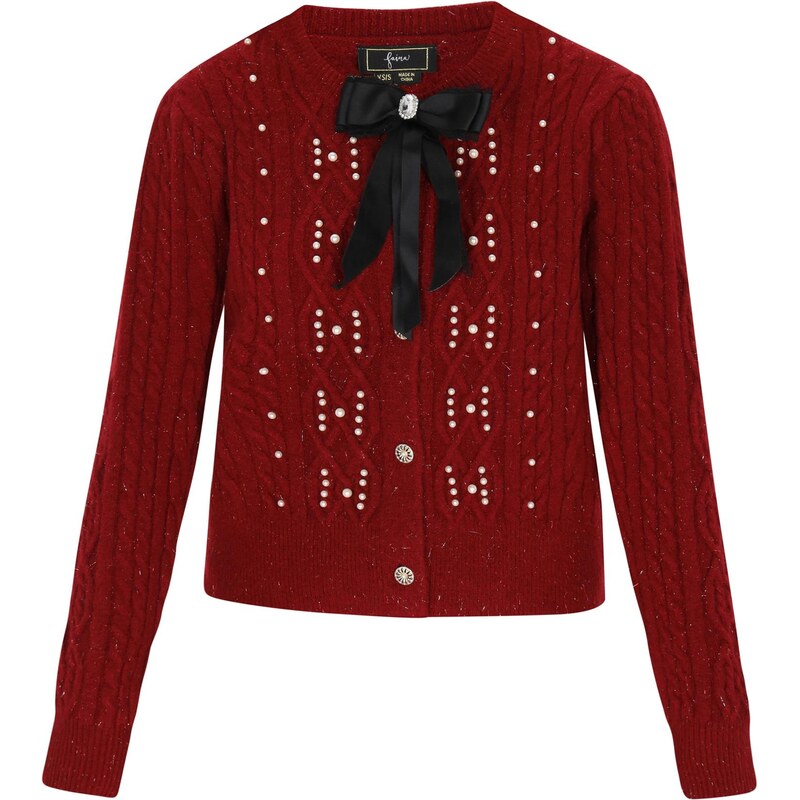 faina Kardigán burgundská / čierna 66163606