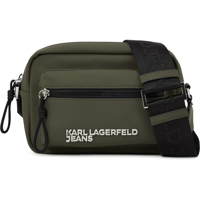 KARL LAGERFELD JEANS Taška cez rameno olivová / biela 66163641