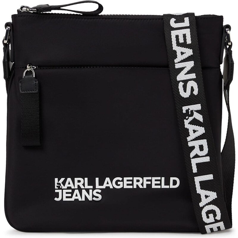 KARL LAGERFELD JEANS Taška cez rameno Essential čierna / biela 66163642