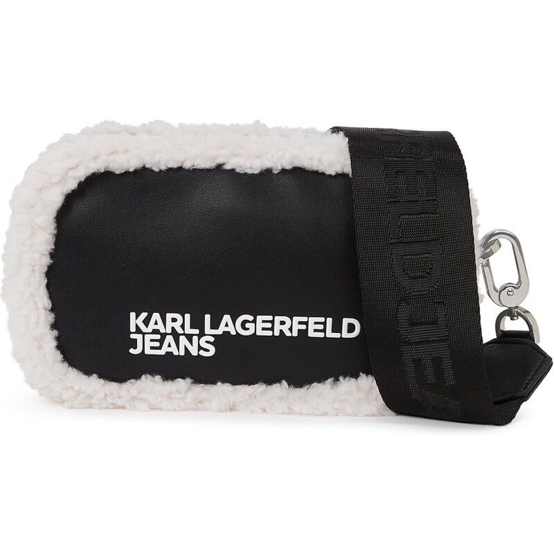 KARL LAGERFELD JEANS Taška cez rameno čierna / biela 66163659