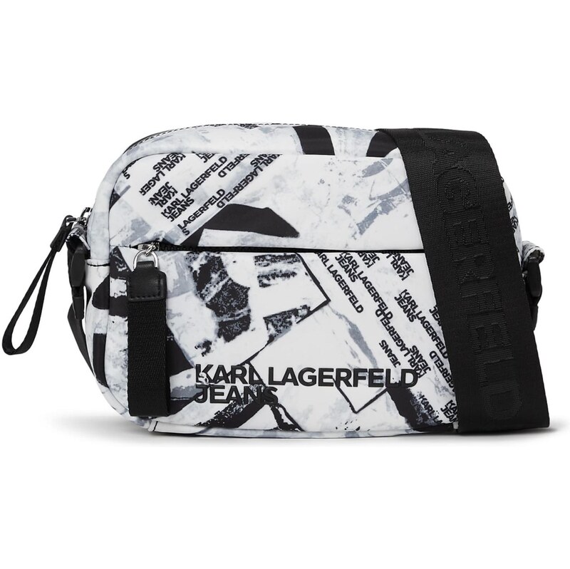 KARL LAGERFELD JEANS Taška cez rameno sivá / čierna / biela 66163660