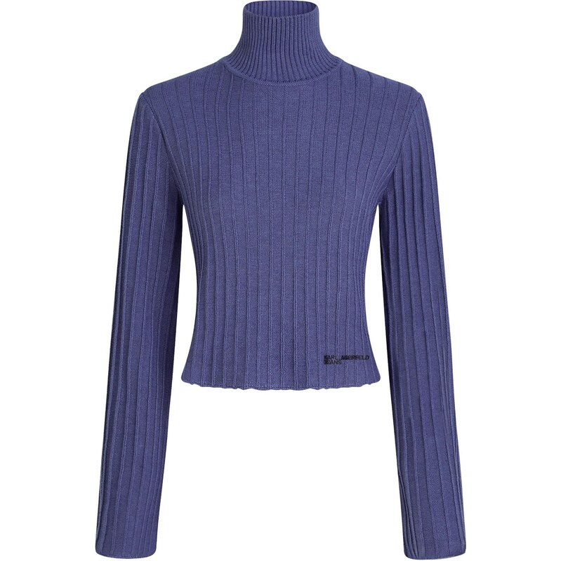 KARL LAGERFELD JEANS Sveter Plisse tmavomodrá / čierna 66163662