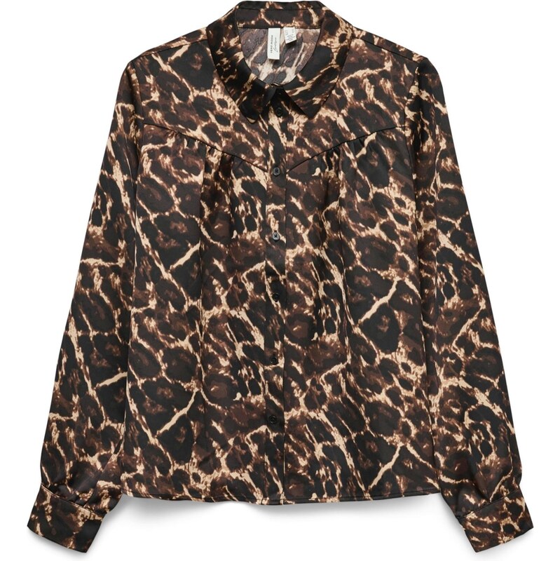 VERO MODA Blúzka VMHuxley svetlobéžová / svetlohnedá / čierna 66163767