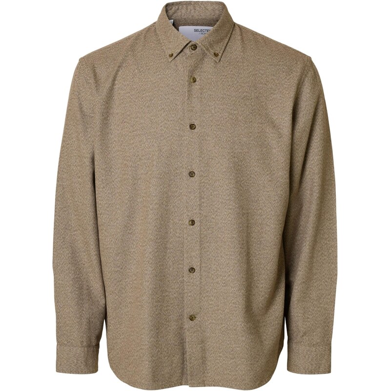 SELECTED Košeľa SLHREGNOAH tmavobéžová 66163807