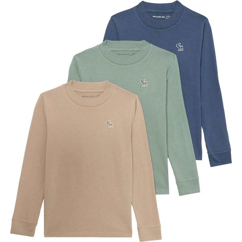 Abercrombie & Fitch Tričko tmavomodrá / svetlohnedá / svetlozelená 66163829